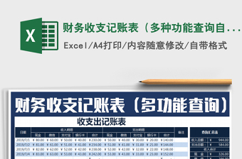 2021年財務(wù)收支記賬表（多種功能查詢自動管理）