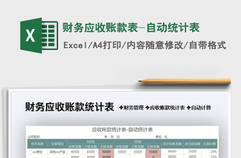 2021年財務應收賬款表-自動統(tǒng)計表