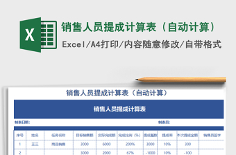 2021年销售人员提成计算表（自动计算）