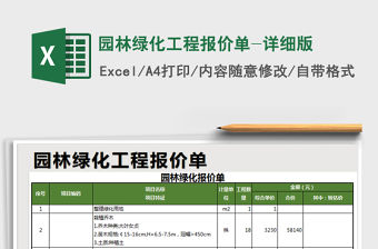 2021年園林綠化工程報價單-詳細版
