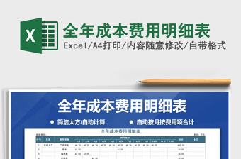 2021年全年成本費用明細表