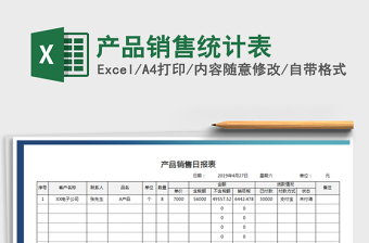 2021年產(chǎn)品銷售統(tǒng)計(jì)表
