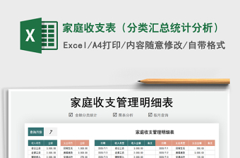 2021年家庭收支表（分類匯總統(tǒng)計(jì)分析）