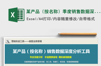 2021年某產(chǎn)品（按名稱）季度銷售數(shù)據(jù)深度分析工具
