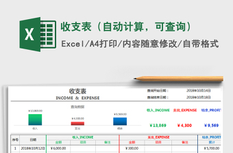 2021年收支表（自動(dòng)計(jì)算，可查詢）