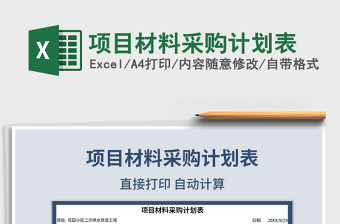 2021年項(xiàng)目材料采購計(jì)劃表免費(fèi)下載