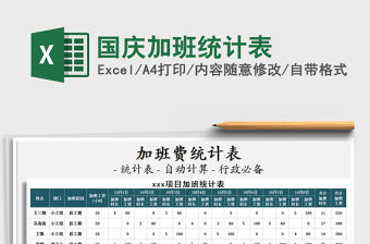 2021年國慶加班統(tǒng)計表