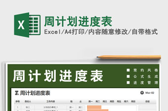 2022周計劃進(jìn)度列表（公式自動填充）