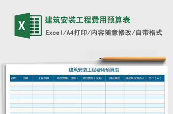 2021年建筑安裝工程費(fèi)用預(yù)算表