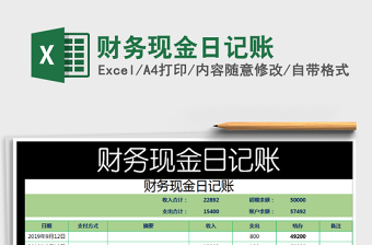 2021年財務現(xiàn)金日記賬