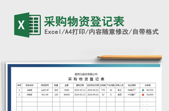 2021年采購(gòu)物資登記表