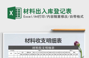 2021年材料出入庫登記表