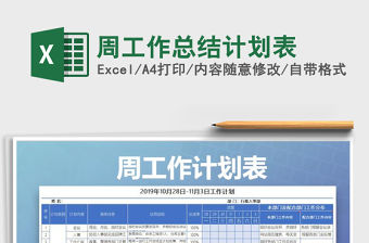 2021年周工作總結計劃表