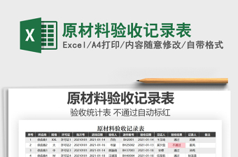 2021年原材料驗收記錄表