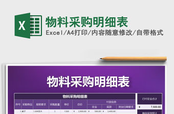 2021年物料采購明細(xì)表