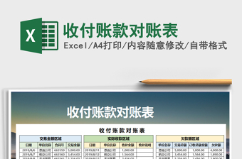 2021年收付賬款對賬表