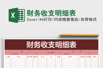 2021年財務(wù)收支明細表