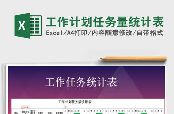 2021年工作計劃任務量統計表