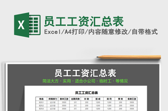 2021年員工工資匯總表
