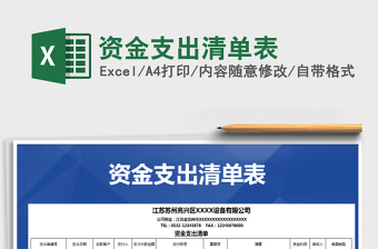 2021年資金支出清單表
