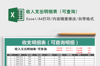 2021年收入支出明細(xì)表（可查詢）