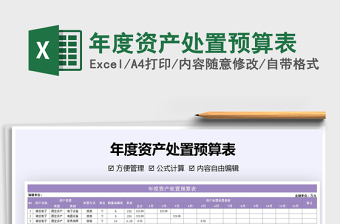2021年年度資產處置預算表