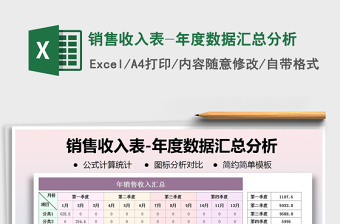 2021年銷售收入表-年度數(shù)據(jù)匯總分析