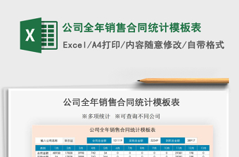 2021年公司全年銷售合同統(tǒng)計模板表