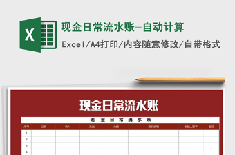 2021年現(xiàn)金日常流水賬-自動(dòng)計(jì)算