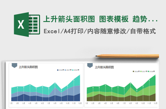 2021年上升箭頭面積圖 圖表模板 趨勢(shì)分析