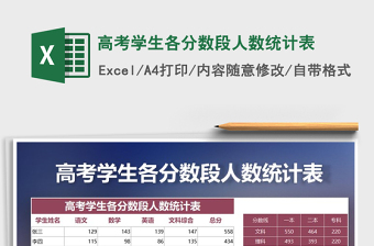 2021年高考學(xué)生各分?jǐn)?shù)段人數(shù)統(tǒng)計(jì)表