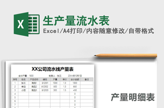 2021年生產(chǎn)量流水表
