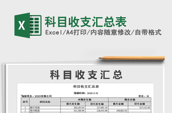 2021年科目收支匯總表