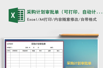 2021年采購計劃審批單（可打印，自動計算，可擴展）