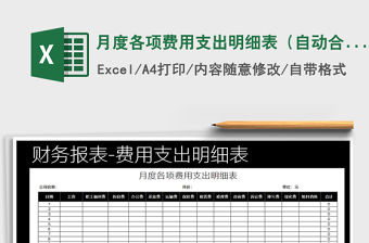 2021年月度各項費用支出明細表（自動合計）