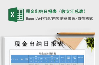 2021年現(xiàn)金出納日報表（收支匯總表）