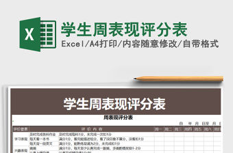2021年學生周表現評分表免費下載