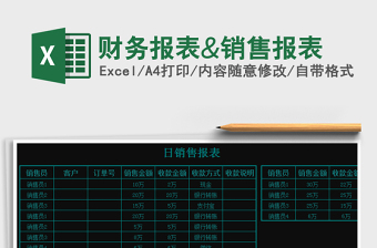 2021年财务报表&销售报表