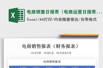 2021年電商銷售日報(bào)表（電商運(yùn)營日報(bào)表）