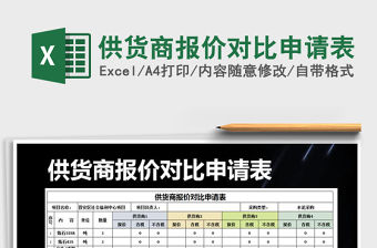 2021年供貨商報價對比申請表