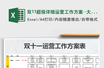 2021年雙11超級詳細(xì)運營工作方案-大精品