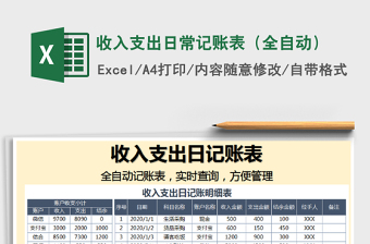 2021年收入支出日常記賬表（全自動）