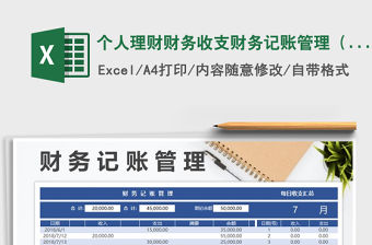 2021年個人理財財務收支財務記賬管理（自動統計）