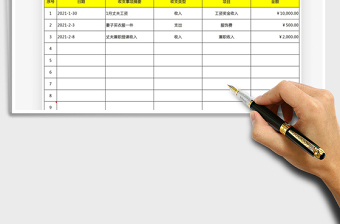 2021年家庭收支簡易日記賬