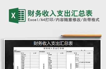 2022财务收入支出汇总表（自动计算）