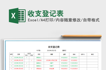 2021年收支登記表