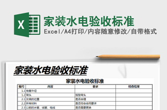 2021年家裝水電驗收標準