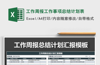 2021年工作周報(bào)工作事項(xiàng)總結(jié)計(jì)劃表