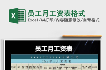 2021年員工月工資表格式