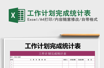 2021年工作計(jì)劃完成統(tǒng)計(jì)表